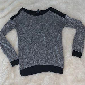 Grey Sweater with sheer shoulders